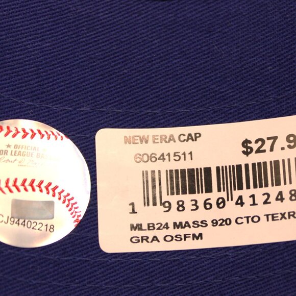 New Era 9TWENTY Texas Rangers Hat OSFM Gray/Royal Snapback – MLB Genuine - Picture 7 of 7